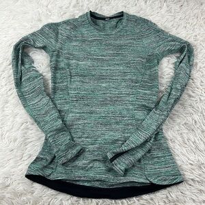 Lululemon Runderful Long Sleeve Space Dye Camo Forage Teal Black / Black
